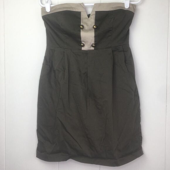 City Triangles Dresses & Skirts - 7 Military Brass Button Bustier Bodycon Dress